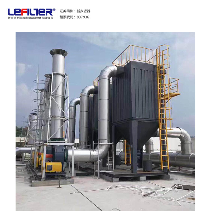 化工廠石灰粉處理裝置7萬(wàn)風(fēng)量脈沖袋式除塵器